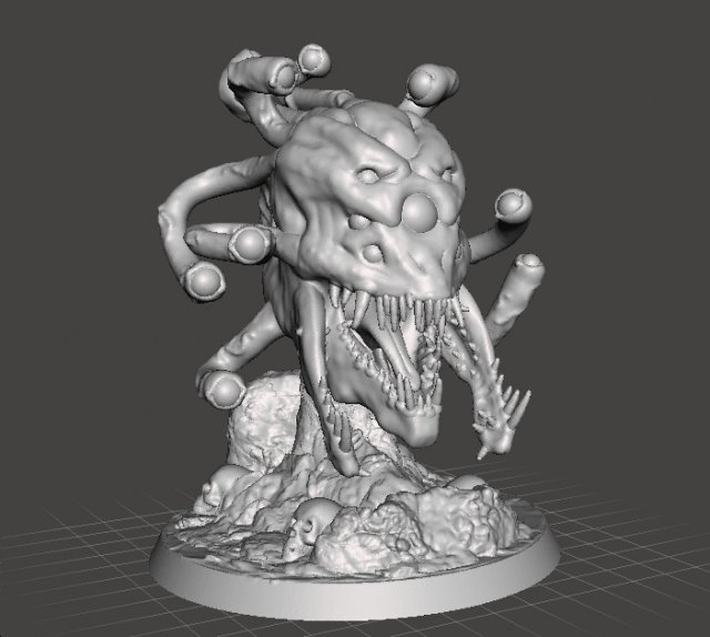 GORGON BEHOLDER BASED MINIATURE MODEL FOR FANTASY GAMES DND RPG 3D Print Model .c4d .max .obj .3ds .fbx .stl .blend 