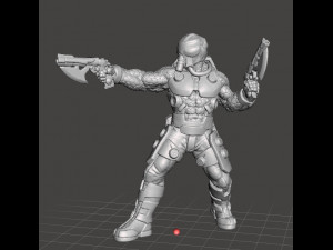 CYBERPUNK GALACTIC BOUNTY HUNTER MINIATURE MODEL FOR SCIFI GAMES RPG 3D Print Model