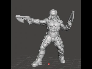 SCIFI OYUNLARI RPG İ&Ccedil;İN CYBERPUNK GALACTIC BOUNTY HUNTER MİNYAT&Uuml;R MODELİ 3D Baskı Modeli