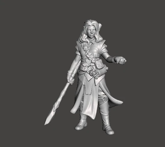 FEMALE ELF HEALER MAGE MINIATURE MODEL FOR FANTASY GAMES DND RPG 3D Print Model .c4d .max .obj .3ds .fbx .stl .blend 