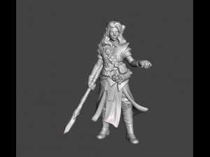 FEMALE ELF HEALER MAGE MINIATURE MODEL FOR FANTASY GAMES DND RPG 3Dプリントモデル
