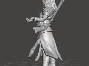 FEMALE ELF HEALER MAGE MINIATURE MODEL FOR FANTASY GAMES DND RPG 3D Print Model