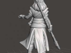 FEMALE ELF HEALER MAGE MINIATURE MODEL FOR FANTASY GAMES DND RPG 3D Baskı Modeli