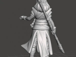 FEMALE ELF HEALER MAGE MINIATURE MODEL FOR FANTASY GAMES DND RPG 3D Print Model