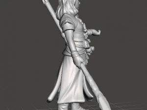 FEMALE ELF HEALER MAGE MINIATURE MODEL FOR FANTASY GAMES DND RPG 3D Print Model