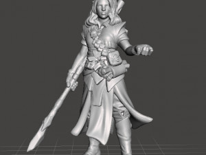 FEMALE ELF HEALER MAGE MINIATURE MODEL FOR FANTASY GAMES DND RPG 3D Baskı Modeli