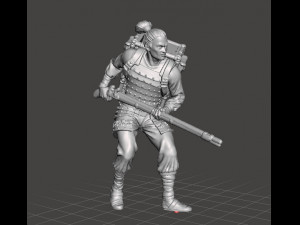 JAPANESE SOLDIER WITH MUSKET MINIATURE MODEL FOR FANTASY GAMES DND RPG 3Dプリントモデル