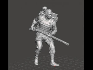 МИНИАТЮРНАЯ МОДЕЛЬ ЯПОНСКОГО СОЛДАТА С Мушкетом ДЛЯ ФЭНТЕЗИ-ИГР DND RPG 3D Принт Модель