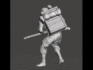 JAPANESE SOLDIER WITH MUSKET MINIATURE MODEL FOR FANTASY GAMES DND RPG Modelo de impresión 3D