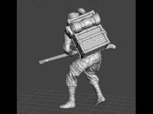 SOLDATO GIAPPONESE CON MOSCHETTO MODELLO IN MINIATURA PER GIOCHI FANTASY DND RPG Modello di stampa 3D