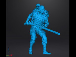 JAPANESE SOLDIER WITH MUSKET MINIATURE MODEL FOR FANTASY GAMES DND RPG Modelo de impresión 3D