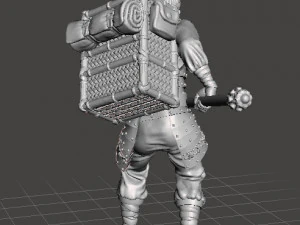 JAPANESE SOLDIER WITH SPEAR MINIATURE MODEL FOR FANTASY GAMES DND RPG 3D Print Model