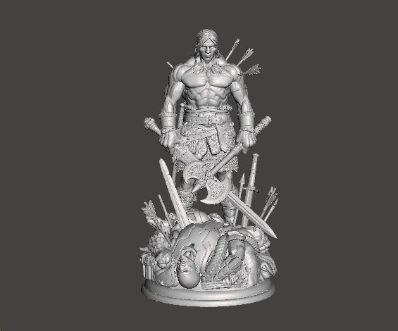 CONAN THE BARBARIAN INSPIRED ART STATUE 27 CMS FIGURE MODEL Modèles 3D en vedette .c4d .max .obj .3ds .fbx .stl .blend