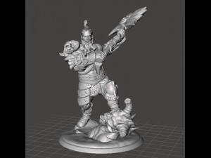 BARBARIAN DEMON SLAYER MINIATURE MODEL FOR FANTASY GAMES DND RPG 3D Print Model