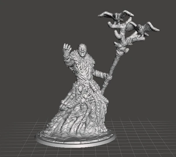 STORM WIZARD MINIATURE MODEL FOR FANTASY GAMES DND RPG 3D Print Model .c4d .max .obj .3ds .fbx .stl .blend 