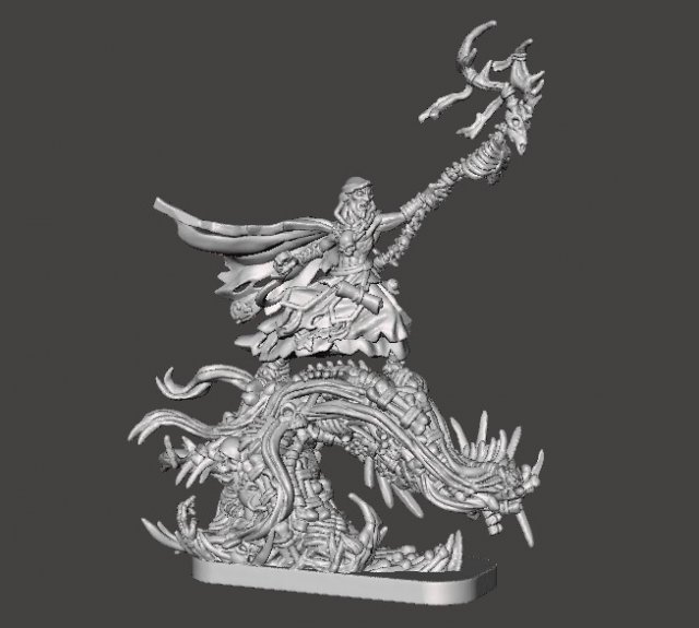 NECROMANCER WIZARD HERO MINIATURE MODEL FOR FANTASY GAMES RPG DND 3Dプリントモデル .c4d .max .obj .3ds .fbx .stl .blend 