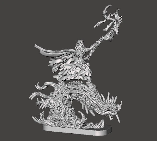 NECROMANCER WIZARD HERO MINIATURE MODEL FOR FANTASY GAMES RPG DND 3D Print Model .c4d .max .obj .3ds .fbx .stl .blend 