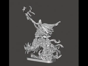 NECROMANCER WIZARD HERO MINIATURE MODEL FOR FANTASY GAMES RPG DND 3D Print Model