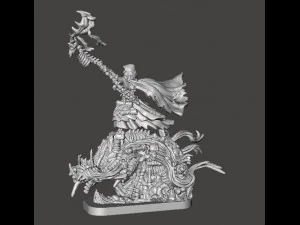 NECROMANCER WIZARD HERO MINIATURE MODEL FOR FANTASY GAMES RPG DND 3D Print Model