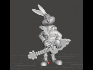 LOONEY TUNES ROCK BAND BUGS BUNNY PROMOTIONAL FIGURE 90S PVC 3D Print Model