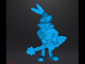 LOONEY TUNES ROCK BAND BUGS BUNNY PROMOTIONAL FIGURE 90S PVC 3D प्रिंट मॉडल