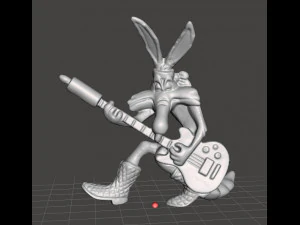LOONEY TUNES ROCKBAND WILE E COYOTE WERBEFIGUR 90ER JAHRE PVC 3D Druckmodell