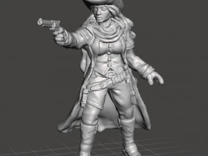 CALAMITY JANE COWGIRL HEROINE MINIATURE MODEL FOR GAMES DND RPG 3D Print Model
