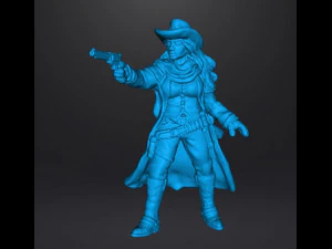 CALAMITY JANE COWGIRL HEROINE MINIATURE MODEL FOR GAMES DND RPG 3D Print Model