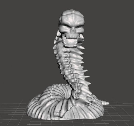 SKELETON NAGA MINIATURE MODEL FOR FANTASY GAMES DND AND RPG 3D 프린트 모델 .c4d .max .obj .3ds .fbx .stl .blend 