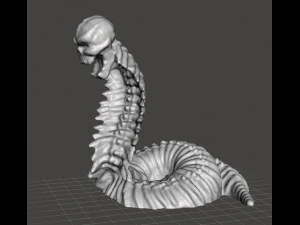 SKELETON NAGA MINIATURE MODEL FOR FANTASY GAMES DND AND RPG 3D Print Model