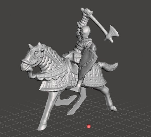 KNIGHT ON HORSE WITH AXE 54MM FIGURE MODEL TOY 1-32 SCALE 3D 打印模型 .c4d .max .obj .3ds .fbx .stl .blend 