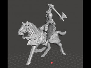 KNIGHT ON HORSE WITH AXE 54MM FIGURE MODEL TOY 1-32 SCALE 3D Print Model