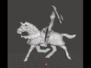 KNIGHT ON HORSE WITH AXE 54MM FIGURE MODEL TOY 1-32 SCALE 3D 打印模型