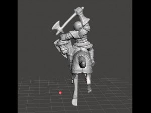 KNIGHT ON HORSE WITH AXE 54MM FIGURE MODEL TOY 1-32 SCALE 3D 打印模型