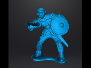 KNIGHT WITH LANCE AND SHIELD 54MM FIGURE MODEL TOY 1-32 SCALE Modelo de Impressão 3D
