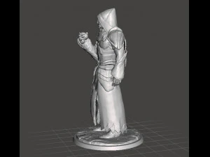 MOON TEMPLE MALE MAGE PRIEST MINIATURE MODEL FOR FANTASY GAMES DND RPG 3D Print Model
