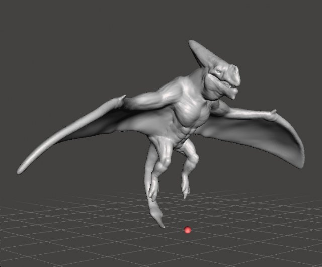 MUTANT PTERAMONSTER FIGURE MODEL ANIMAL CREATURE DND RPG Modello di stampa 3D .c4d .max .obj .3ds .fbx .stl .blend 