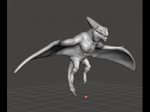 MUTANT PTERAMONSTER FIGURE MODEL ANIMAL CREATURE DND RPG Modèles 3D en vedette