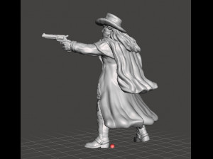 BANDIT COWGIRL WITH DUAL REVOLVERS HEROINE MINIATURE MODEL FOR GAMES DND RPG 3Dプリントモデル