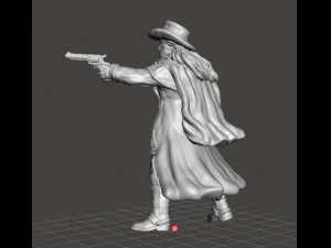 BANDIT COWGIRL WITH DUAL REVOLVERS HEROINE MINIATURE MODEL FOR GAMES DND RPG 3D Print Model