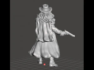 BANDIT COWGIRL WITH DUAL REVOLVERS HEROINE MINIATURE MODEL FOR GAMES DND RPG 3D Print Model