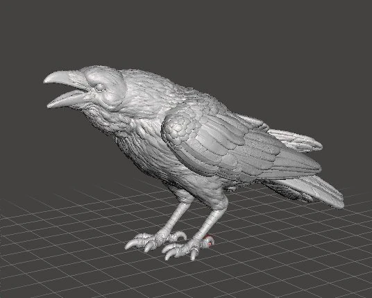 CROW CAWING FIGURE MODEL ANIMAL CREATURE FIGURE ORNAMENT 3D Print Model .c4d .max .obj .3ds .fbx .stl .blend 