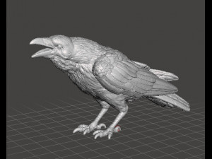 CROW CAWING FIGURE MODEL ANIMAL CREATURE FIGURE ORNAMENT 3D Print Model