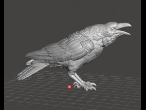 CROW CAWING FIGURE MODEL ANIMAL CREATURE FIGURE ORNAMENT 3D 프린트 모델