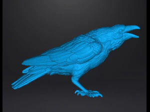 CROW CAWING FIGURE MODEL ANIMAL CREATURE FIGURE ORNAMENT 3D Print Model