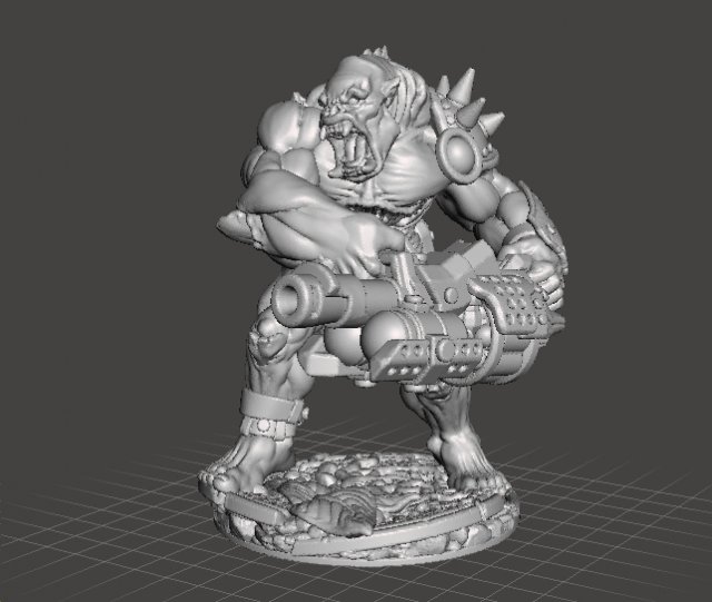 SPACE GORILLA HEAVY WEAPONS MINIATURE MODEL FOR GAMES RPG DND 3D Baskı Modeli .c4d .max .obj .3ds .fbx .stl .blend 