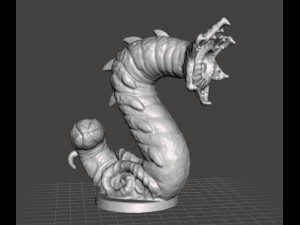UNDERDARK WORM MONSTER MINIATURE FIGURE FOR FANTASY GAMES DND RPG 3D Print Model