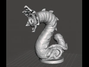 UNDERDARK WORM MONSTER MINIATURE FIGURE FOR FANTASY GAMES DND RPG 3D Print Model