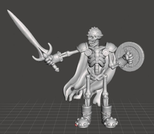 SKELETON UNDEAD WARRIOR MINIATURE MODEL FOR FANTASY GAMES DND RPG 3D Принт Модель .c4d .max .obj .3ds .fbx .stl .blend 