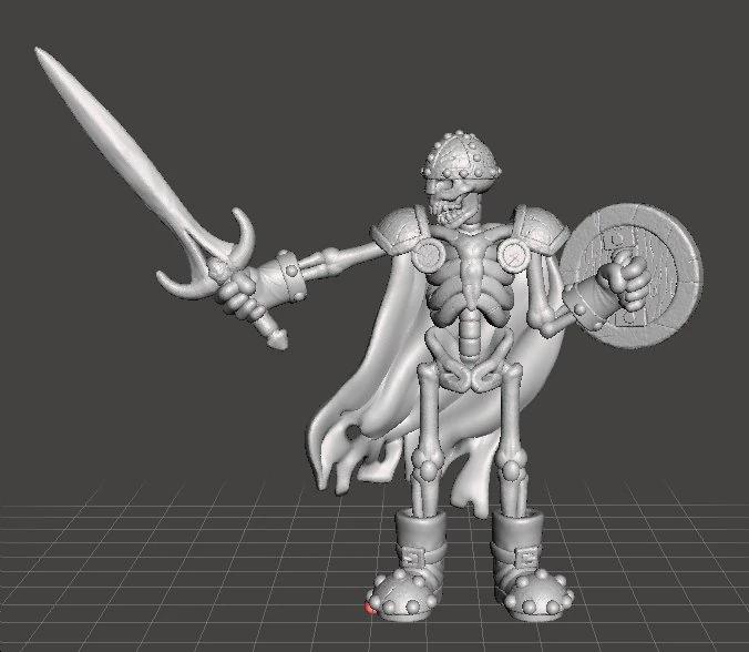 SKELETON UNDEAD WARRIOR MINIATURE MODEL FOR FANTASY GAMES DND RPG 3D Print Model .c4d .max .obj .3ds .fbx .stl .blend 